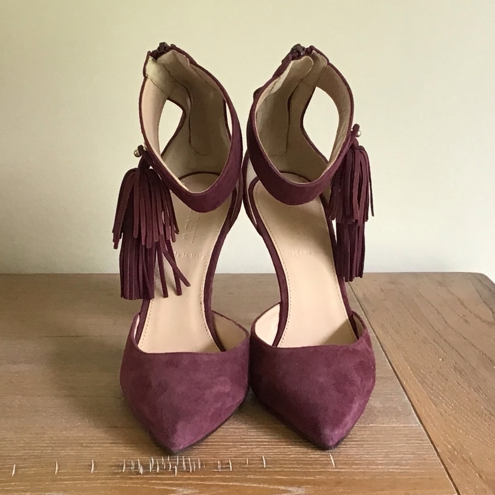New J Crew Roxie ankle-cuff tassel pumps